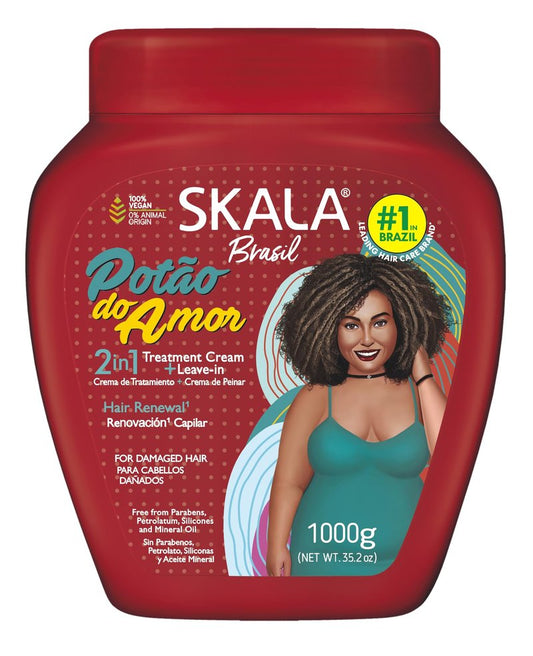SKALA Potão do Amor 2-in-1 Treatment Cream and Leave-In Conditioner Multi-Ingredient Conditioning and Repair for All Hair Types, 35.2 oz