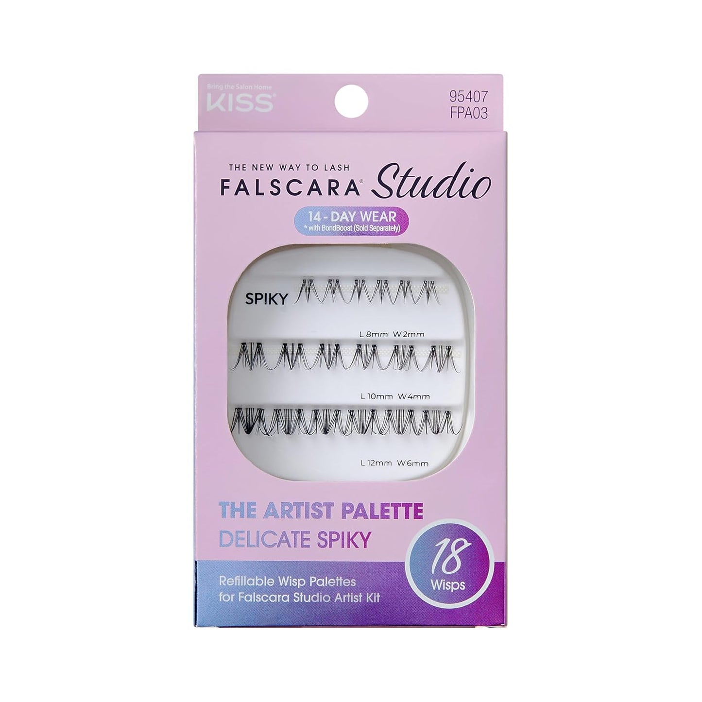 Falscara Lash Extension Kit - Delicate Fluffy Individual Lash Clusters | 18 Stackable, Light Volume, 8mm-12mm Length