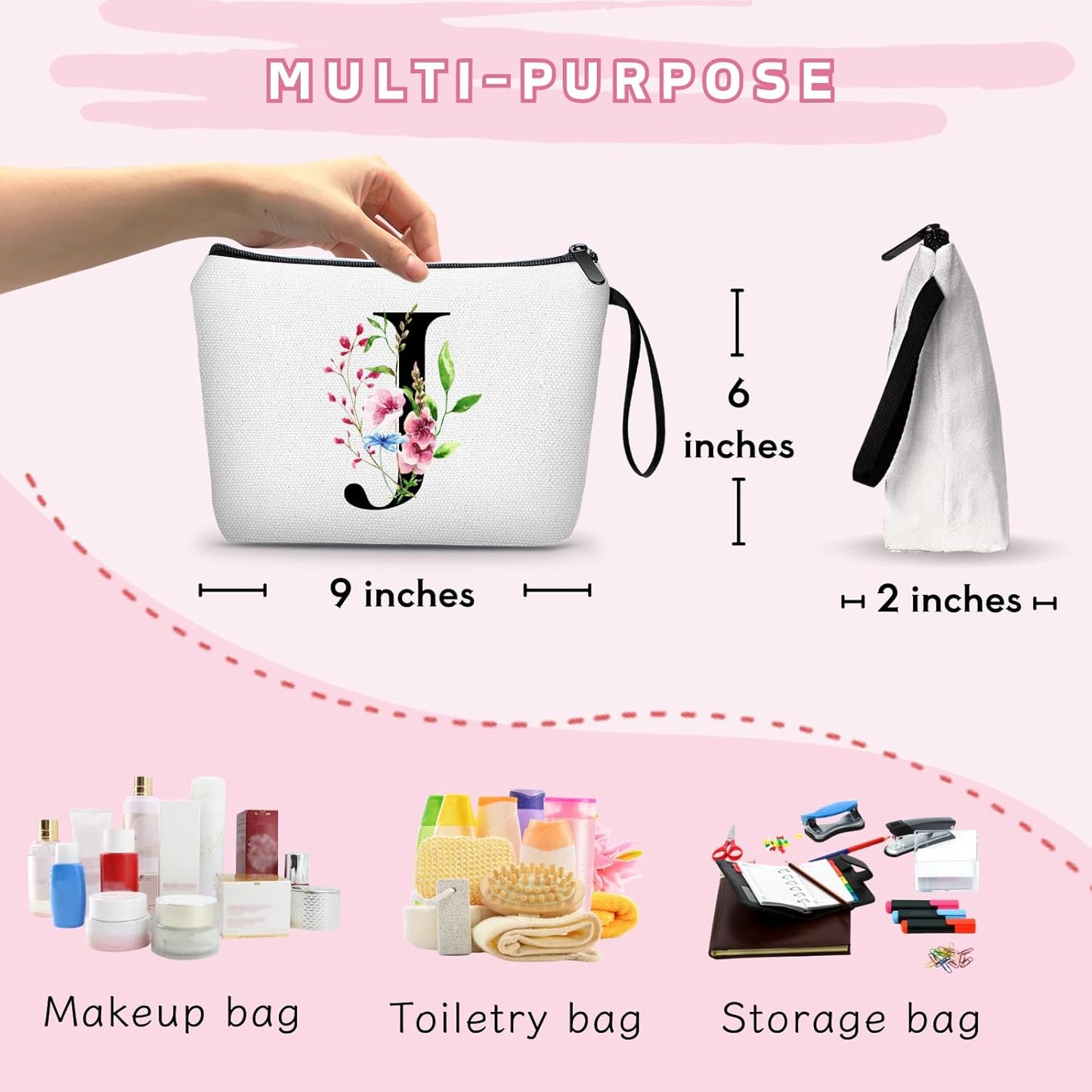 Personalized Makeup Bag with Mirror - Unique Gift for Women | Travel Cosmetic Organizer for Friends, Sisters, and Bridesmaids