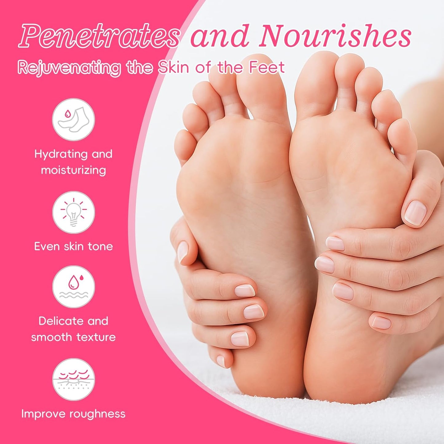 Sakura Moisturizing Foot Mask - Deep Hydration for Dry, Cracked Feet | 5 Pack of Softening Socks