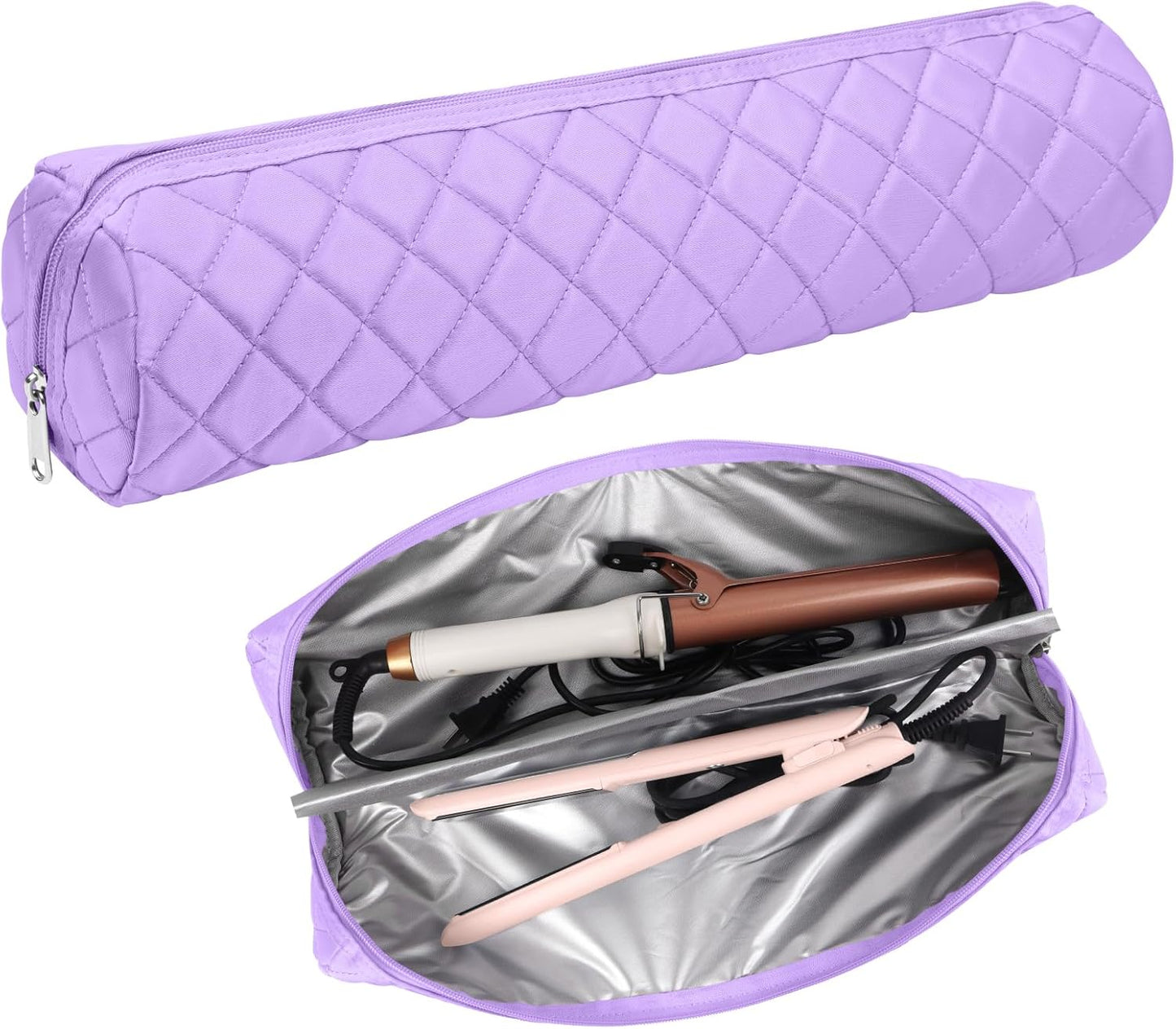 Large Hot Hair Tools Organizer Bag - Portable Heat Resistant Storage Case for Curling Irons & Flat Irons | 17.7” x 3.9”
