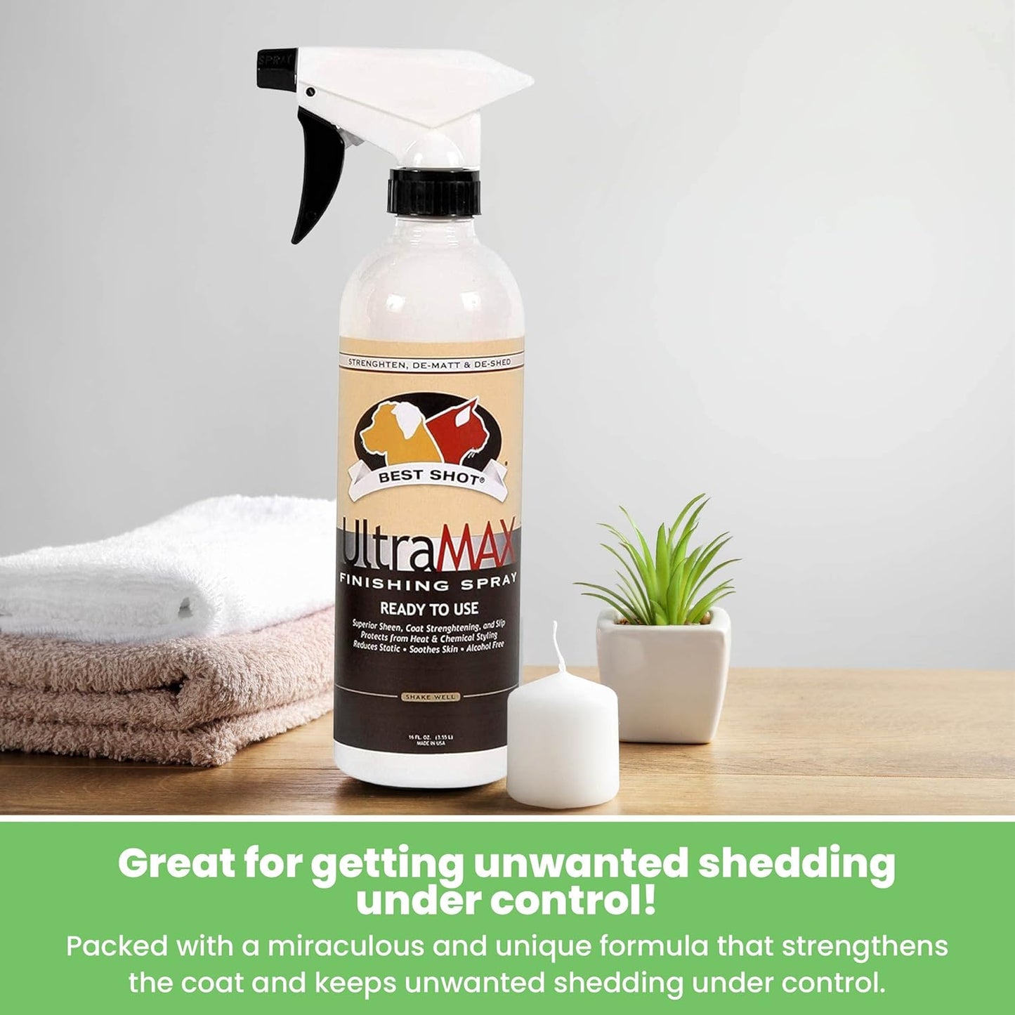 UltraMAX Pro Finishing Spray - Ideal Pet Detangler & Grooming Spray for Dogs & Cats | 17 Oz Hydrating Formula