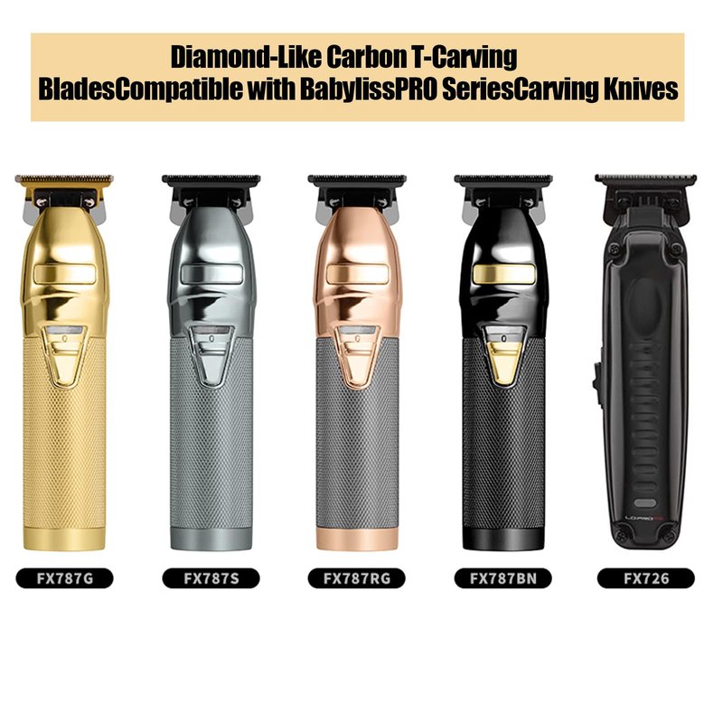 2PCS Gold FX707Z DLC Replacement Blades for BaByliss PRO Barberology Trimmer Blade,DLC 2.0 Trimmer Replacement Blade for BaBylissPRO FX787 & FX726 Hair Trimmer,Gold
