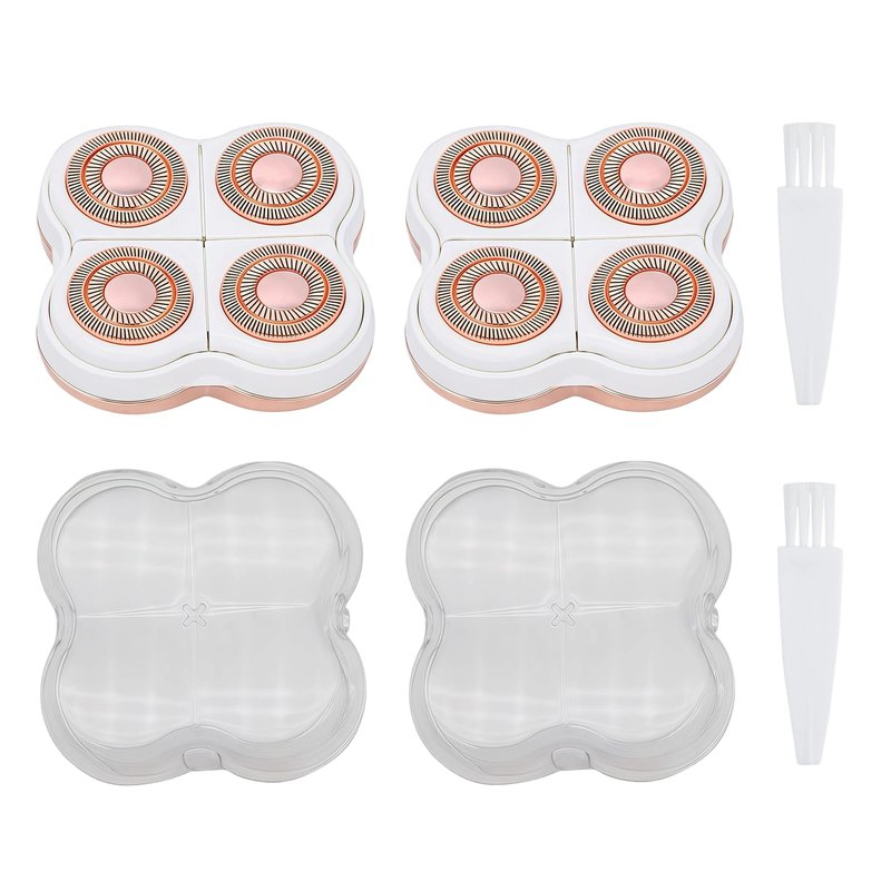 Women Legs Replacement Heads with 2 Cleaning Brush Protective Case, 4 Floating head Leg Shaver for Electric Legs Shaver Electric Hair Remover Body, 2 Pack