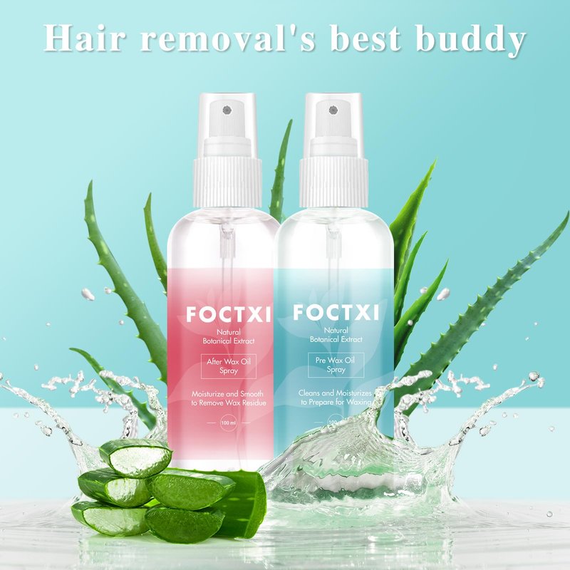 FOCTXI Pre Wax Cleanser and After Wax Care, Pre Cleanser-Spray and Treatment, After Oil-Reduces Redness, Removes Residue, Before And After Waxing Skin Care Kit, 3.5oz