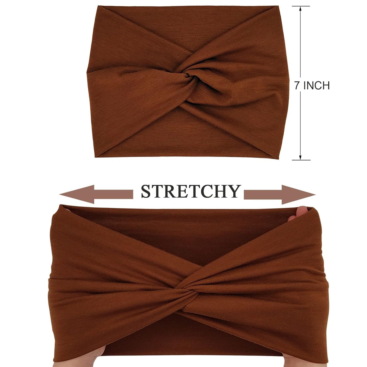 YONUF Wide Headbands for Women - Extra Large Twisted Knot Hair Accessories | 6 Pack