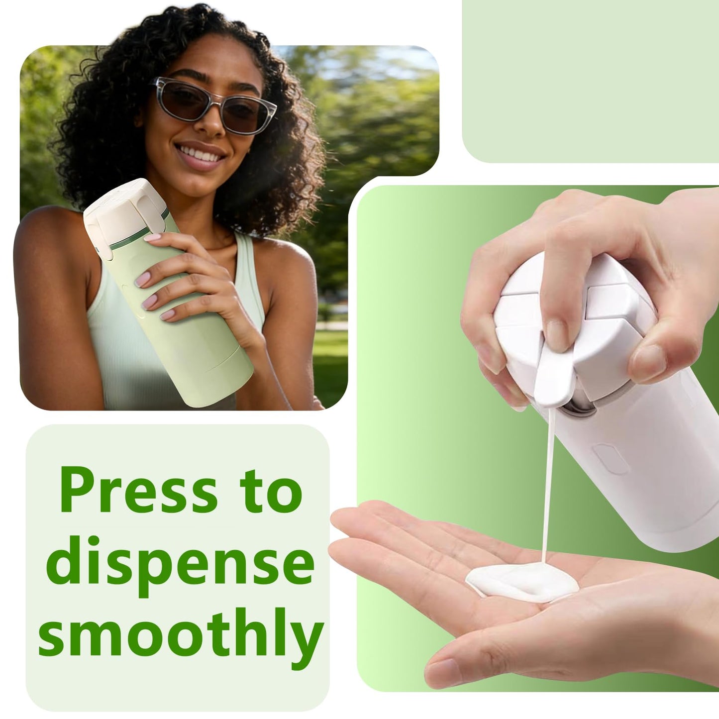 GOJWW 4 in 1 Travel Dispenser, Travel Bottles for Toiletries, Squeeze Leak Proof Dispenser Bottles with Scale and Label for Shampoo Lotion Shower Gel, Suitable for Travel, Camping and Gym(2 PC, Mixed)