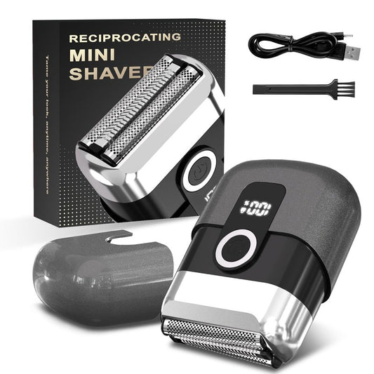 HENZILO Electric Foil Shaver for Men: Mini Electric Razor for Face/Beard - 3 Floating Blades Cordless Razor with LED Display - IPX7 Waterproof Wet Dry Shaving for Travel & Home, USB Type C