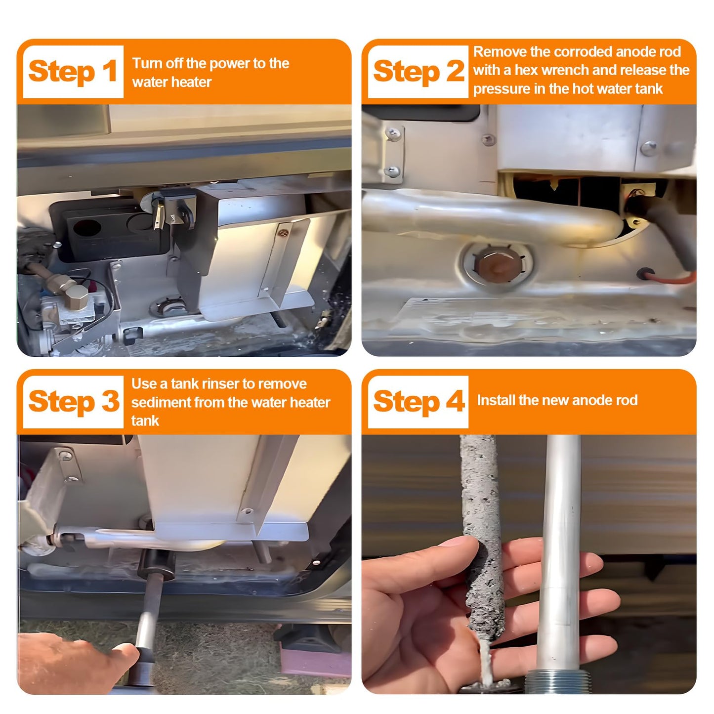RV Water Heater Magnesium Anode Rod Compatible with Atwood Heaters 11553-4.5”, 1/2" NPT, For RV, Camper and Trailer Water Heaters Replacement Parts