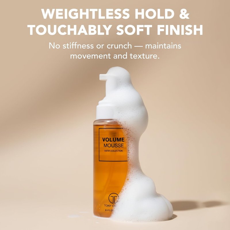 Volume Mousse - Lightweight Curl Volumizing Foam for Fine/Wavy Hair - Medium Hold & Shine Boost - 250ml