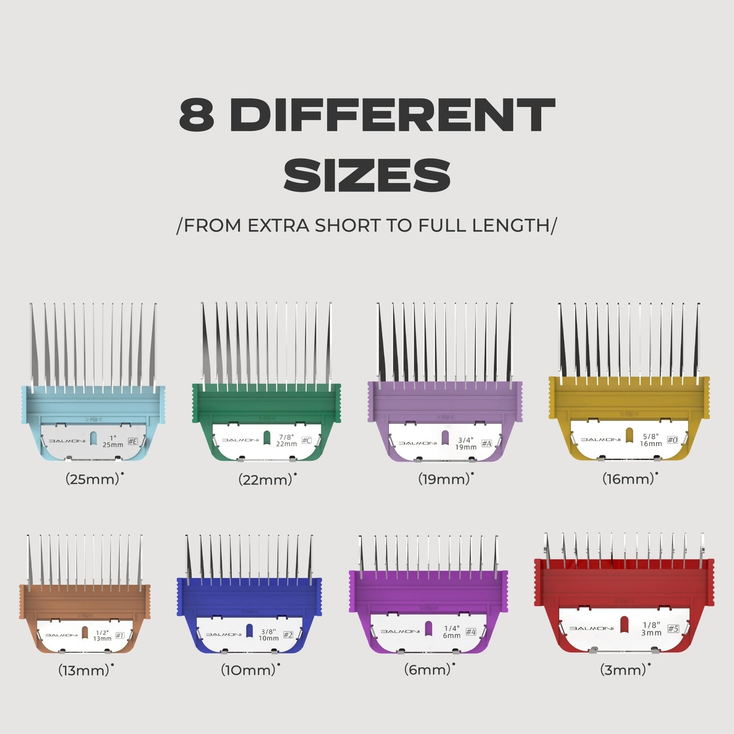 BALMONI Stainless Steel A5 Wide Guide Comb – Metal Attachment for A5 Wide Blades, Compatible with Wahl KM, Andis, Oster, Heiniger – Smooth & Durable Grooming Guard (6mm - 1/4")
