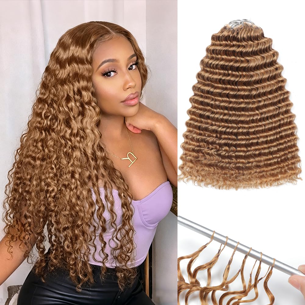 Miracle Knots Crochet Hair - 18 Inch Deep Wave Human Hair for Black Women | 125g, 100 Strands, Reusable
