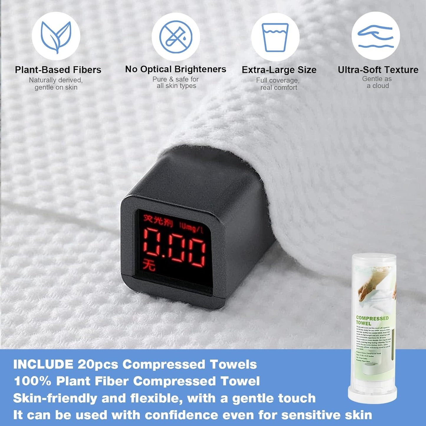 Mini Hot Facial Towel Warmer - Fast Heating Spa Towel Dispenser with Voice Alerts | 55°C (131°F), 20 Towels