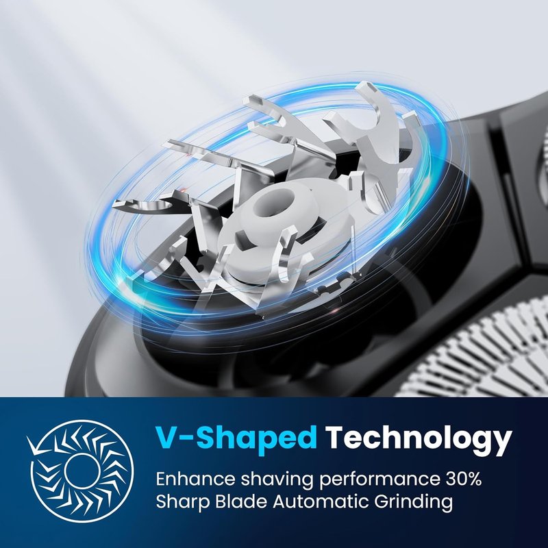 Electric Razor for Men - Cordless IPX7 Waterproof Shaver for Sensitive Skin | Wet/Dry Shaving, Travel-Friendly