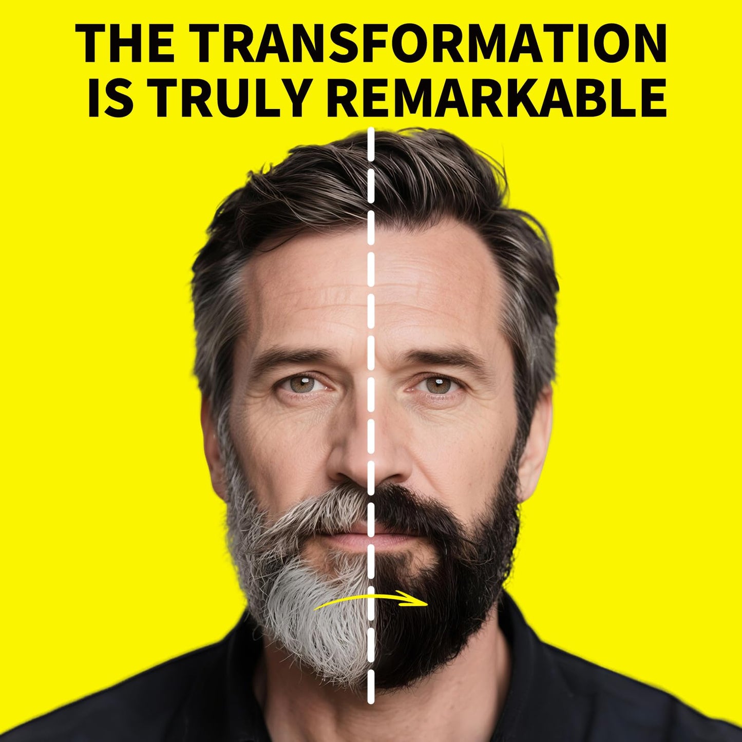 Gowwim Beard Dye Shampoo for Men, Natural Plant Extracts Blackening Beard Color Skin-Friendly 10x15ml Travel Packs