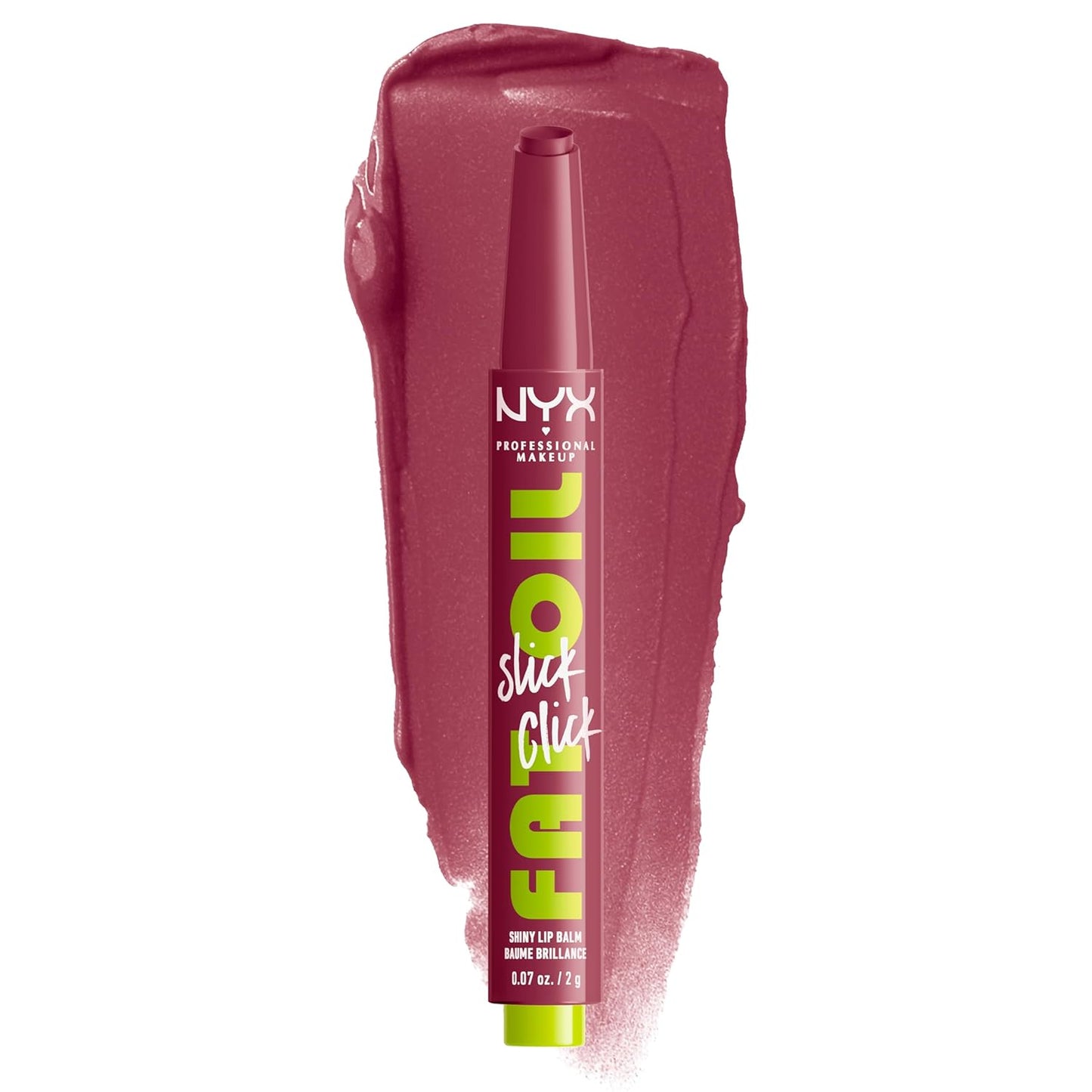 NYX Professional Makeup Fat Oil Slick Click | Lightweight, Buildable Vegan Lip Balm - Richly Pigmented, No Filter Needed