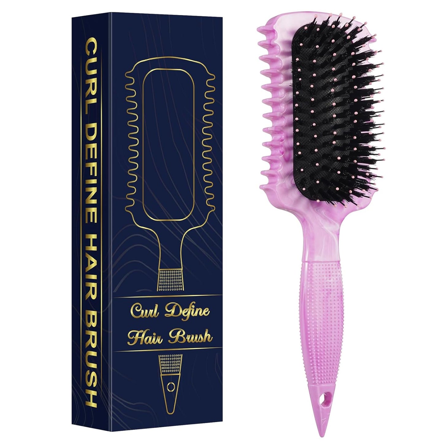 Curl Defining Brush - Curly Hair Detangler for Effortless Styling | Reduces Frizz on All Hair Types