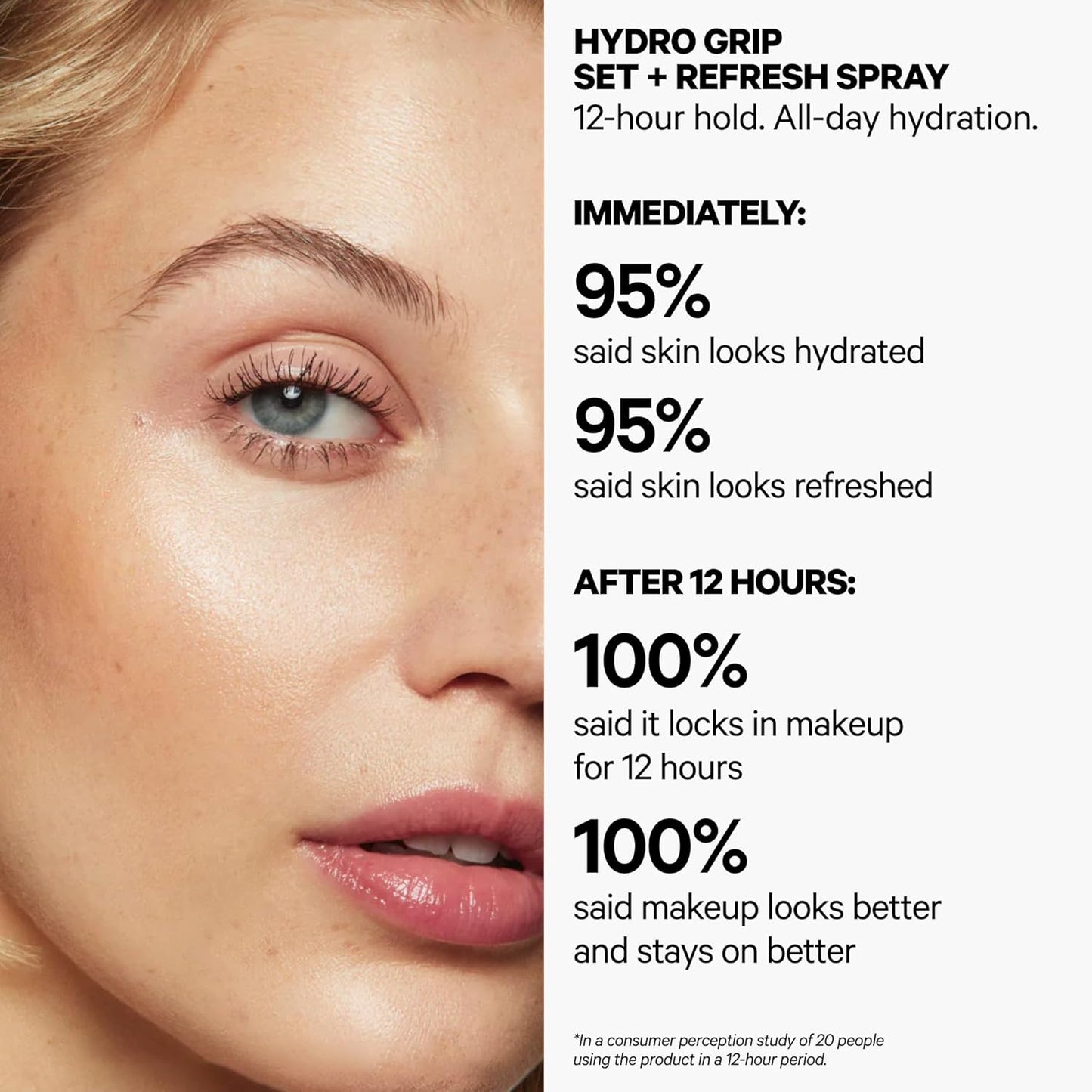 Hydro Grip Set + Refresh Spray | Hydrating Makeup Setting Spray with Hyaluronic Acid - Long-Lasting, Alcohol-Free Mist for Dewy Skin