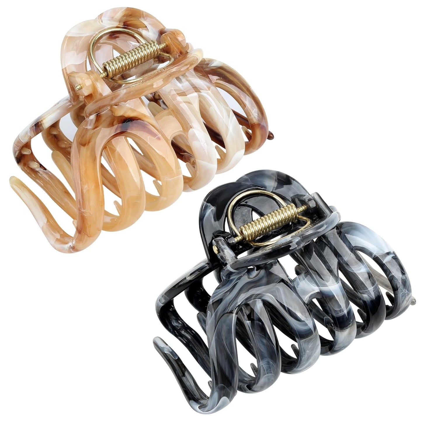 Big Hair Claw Clips - 5.1-Inch Jelly Clips for Long, Thick Hair | Set of 4