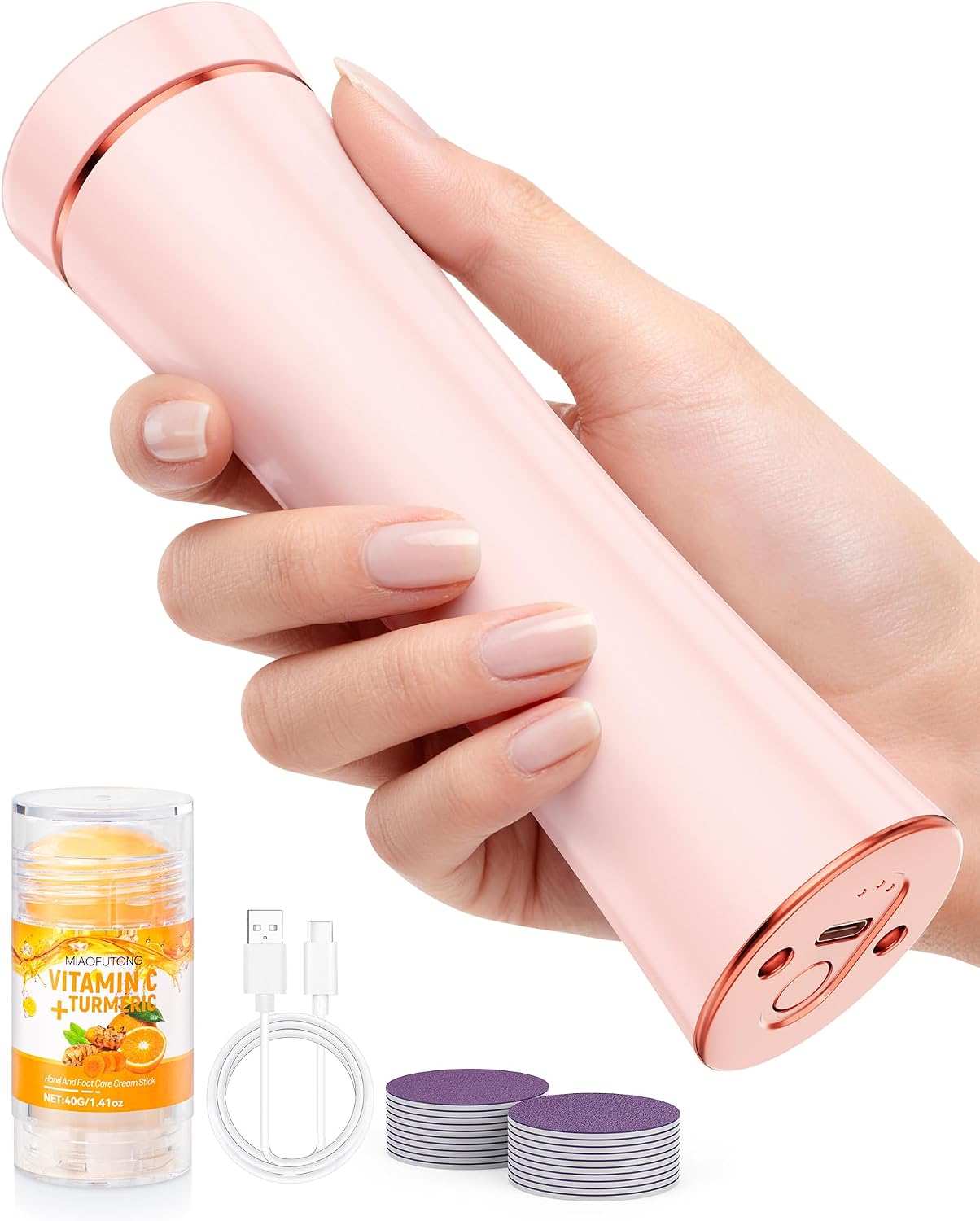Electric Foot Callus Remover - Rechargeable Waterproof Pedicure Tool | Portable Foot File for Dead Skin Care (White)