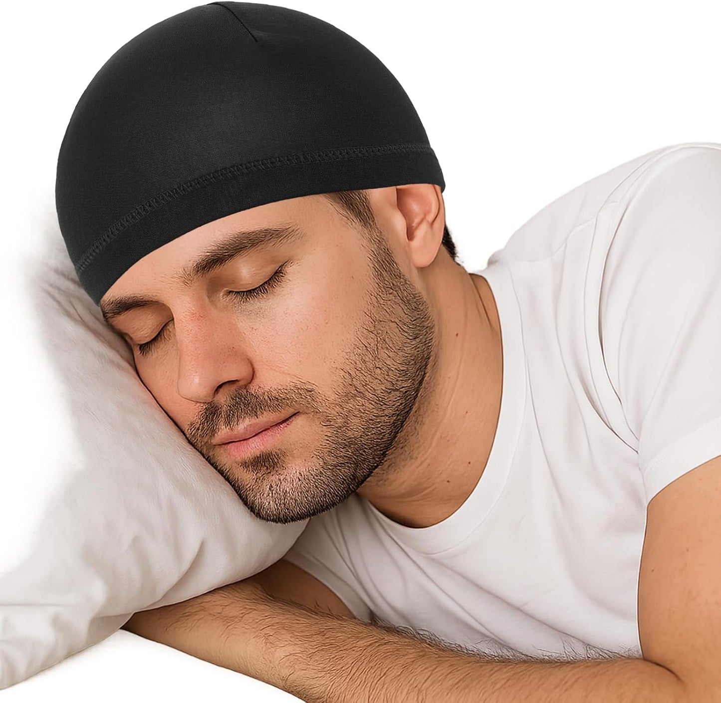 Wave Cap for Men - Breathable Sleep & Sport Skull Hat | 4-Pack, Sweat Absorbent