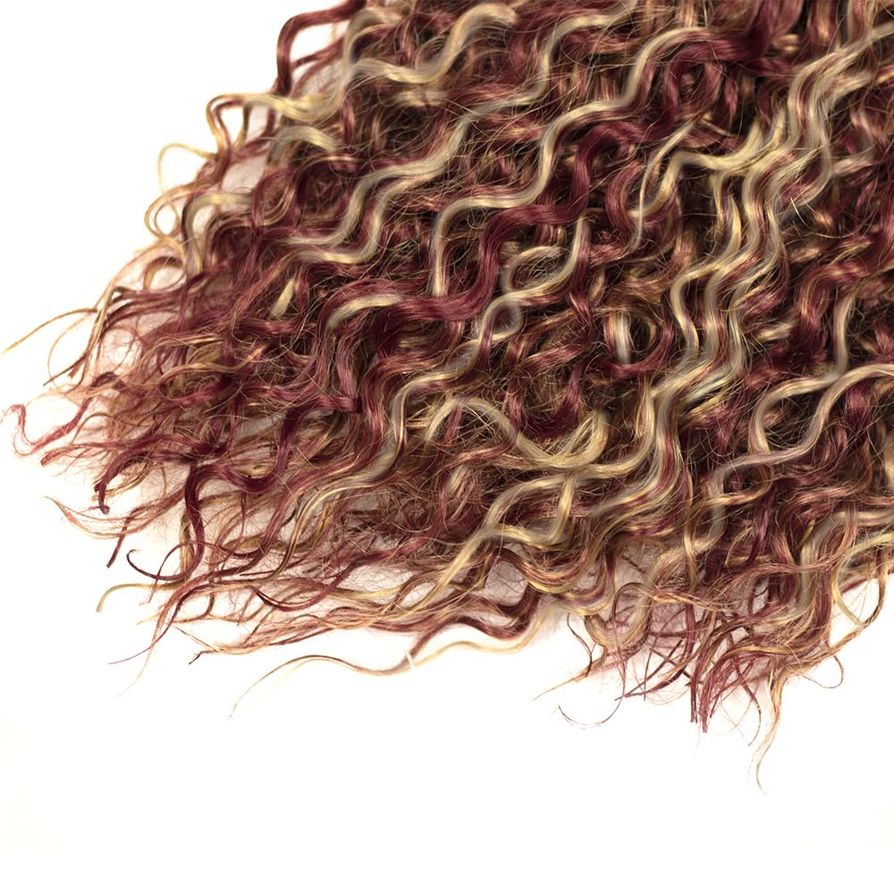 30 32 34 Inch 99J Bundles Human Hair Blonde Kinky Curly Bundles 8A Brazilian Virgin Double Weft Color 2 Tone Burgundy Mixed With 613 Bundles Hair Extensions 100g/Bundle