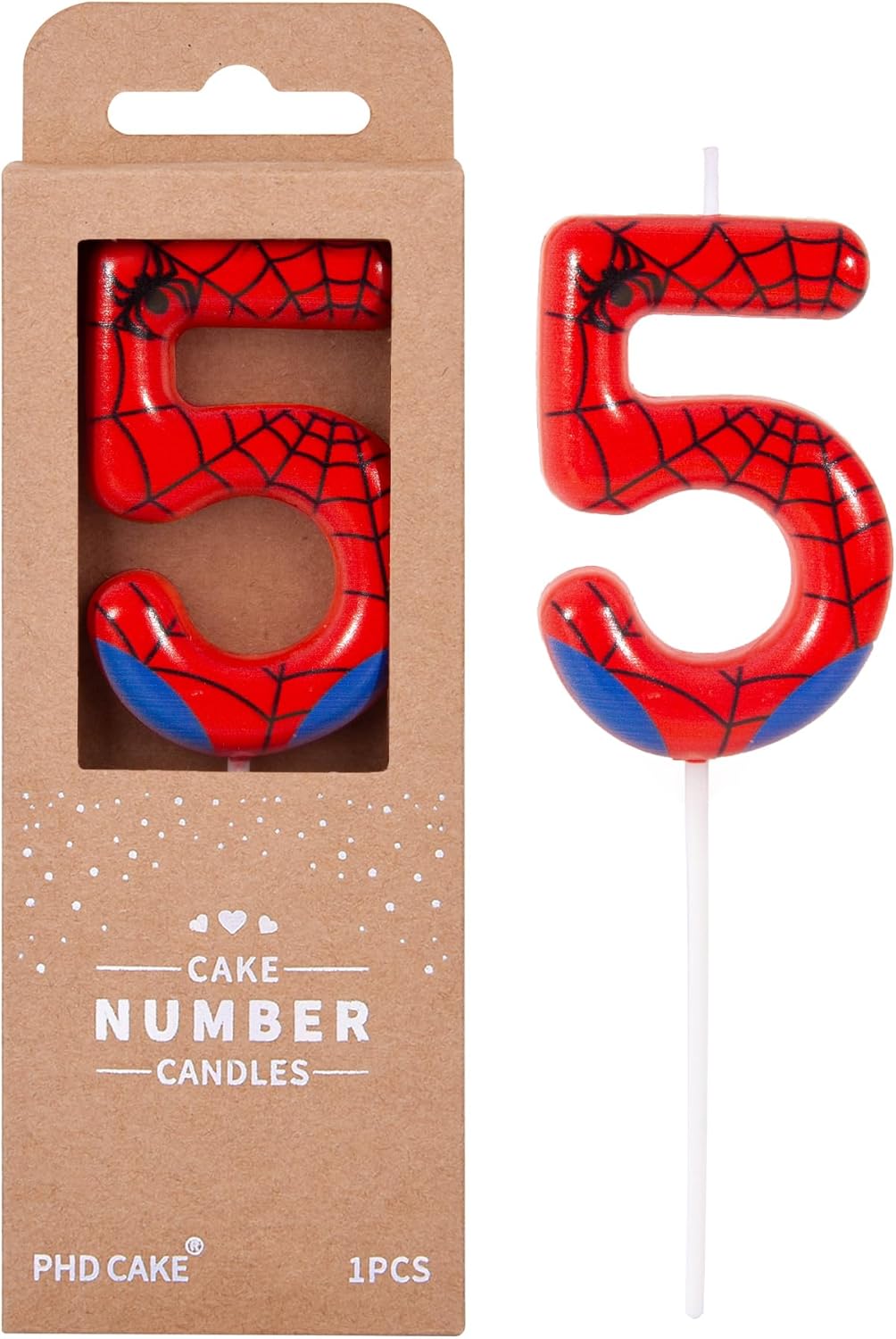 Number 3 Spider Birthday Candles - Cartoon Themed Cake Decor for Parties | 2.76 Inch