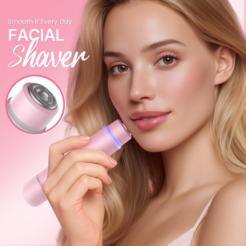 Bikini Trimmer for Women Dual Head Facial Hair Remover 2 in 1 Electric Razors for Women,Waterproof Public Hair Trimmer for Face,Underarm,Leg,USB-C Smart Light (Pink)