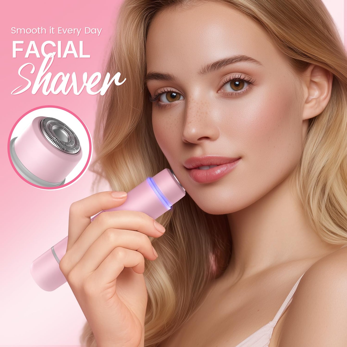 PRITECH Electric Shaver for Women Dual Head Facial Shaver for Women