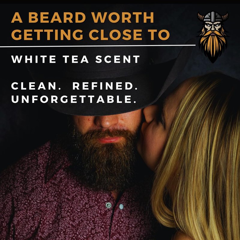 Veien Beard Oil for Men - Clean White Tea Masculine Scent - Softens & Conditions Beard, Moisturizes Dry Skin, Stops Beard Itch & Dandruff - 2oz Non-Greasy Premium Beard Grooming Oil