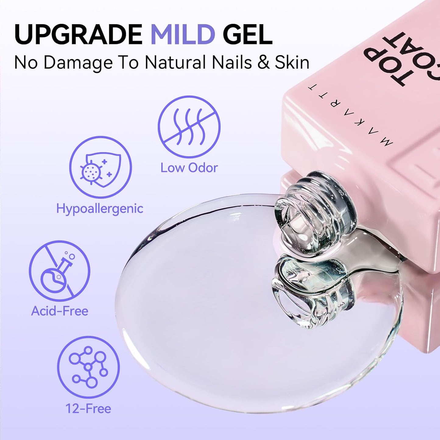 Makartt Gel Top & Base Coat Set - 15ml No Wipe Diamond-Shine Long-Lasting Nail Polish | Perfect for Home DIY Gifts