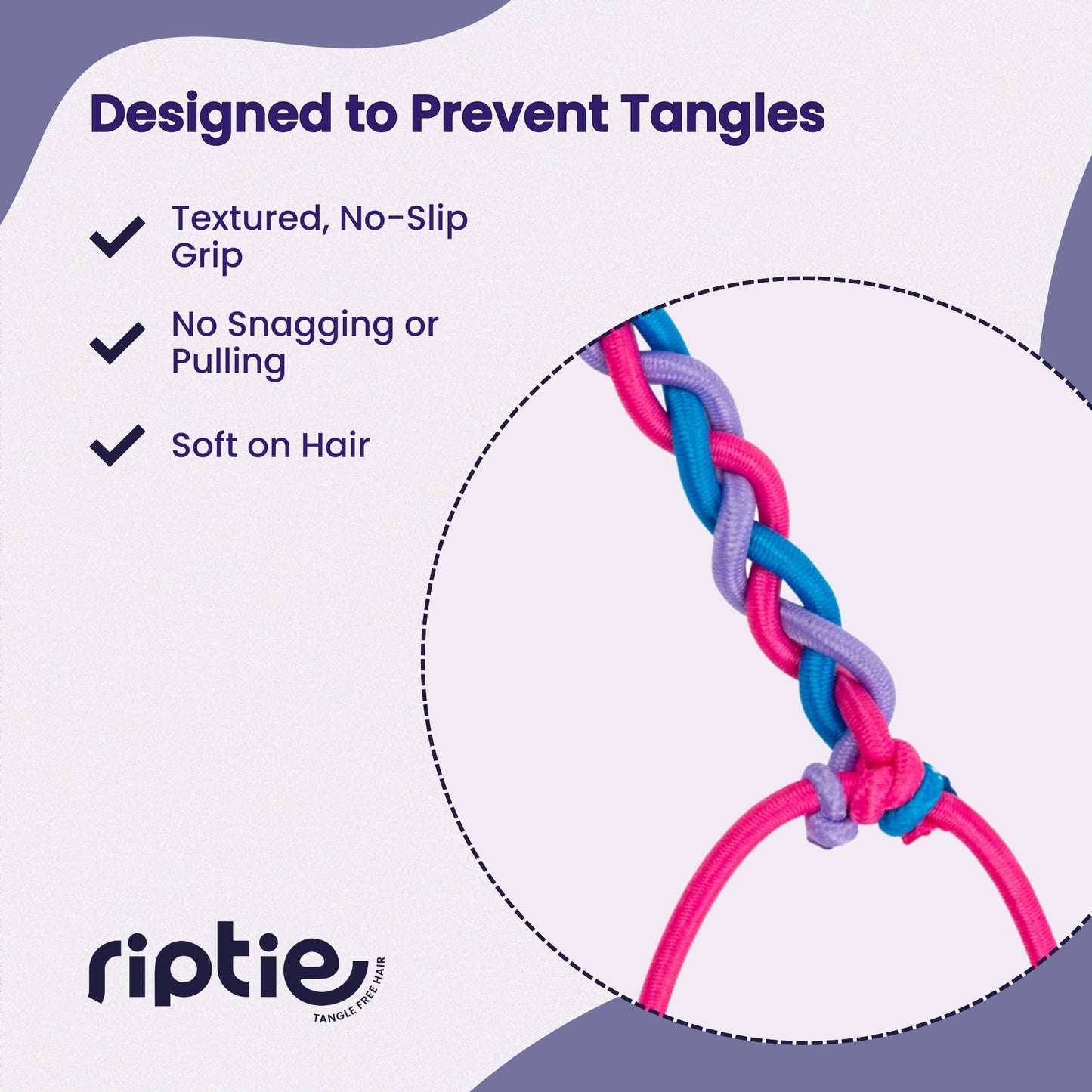 Rip Tie Soft Tangle-Free Hair Tie for Women, Nylon Hair Elastic, Colorful Hair Accessory - As Seen on Shark Tank - 1pc Sunset (Regular)