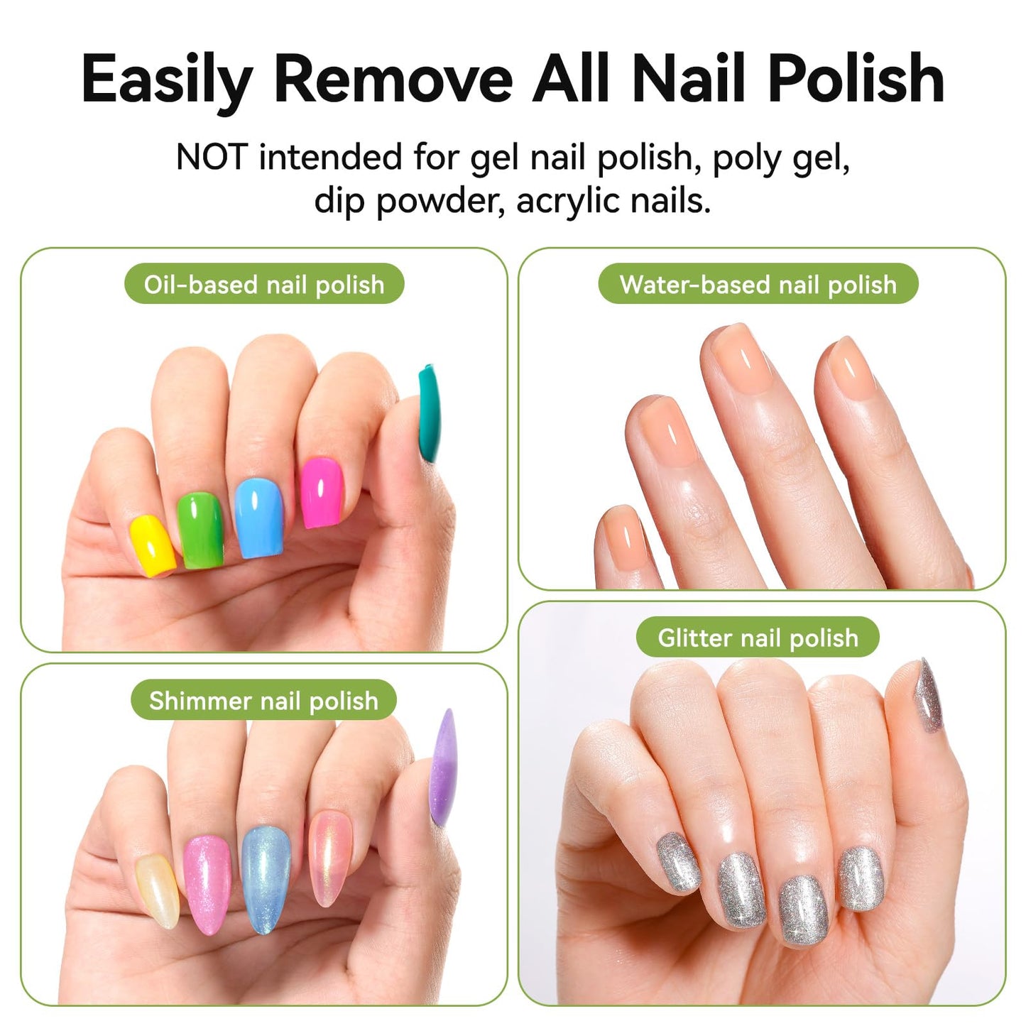 Nailshion Avocado Nail Polish Remover, Non-Acetone 3-9s Quick Removal, Professional Polish Remover for All Air-dry Nail Polish, VE Non-Drying, Refillable Pump Bottle Salon DIY at Home