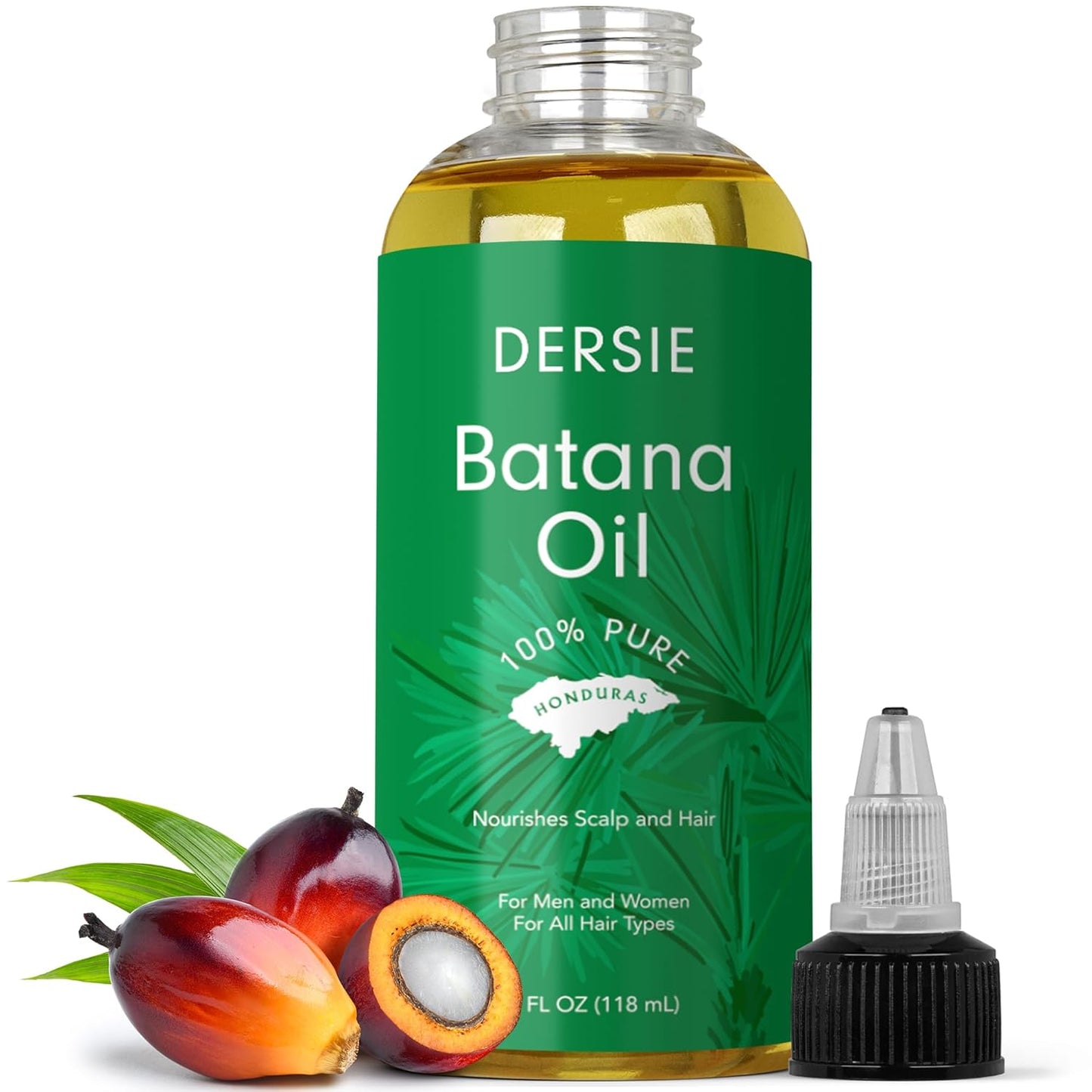 Batana Oil - 100% Pure Organic Leave-In & Pre-Wash Oil for Dry, Damaged Hair - Scalp & Hair Care | 4 fl oz