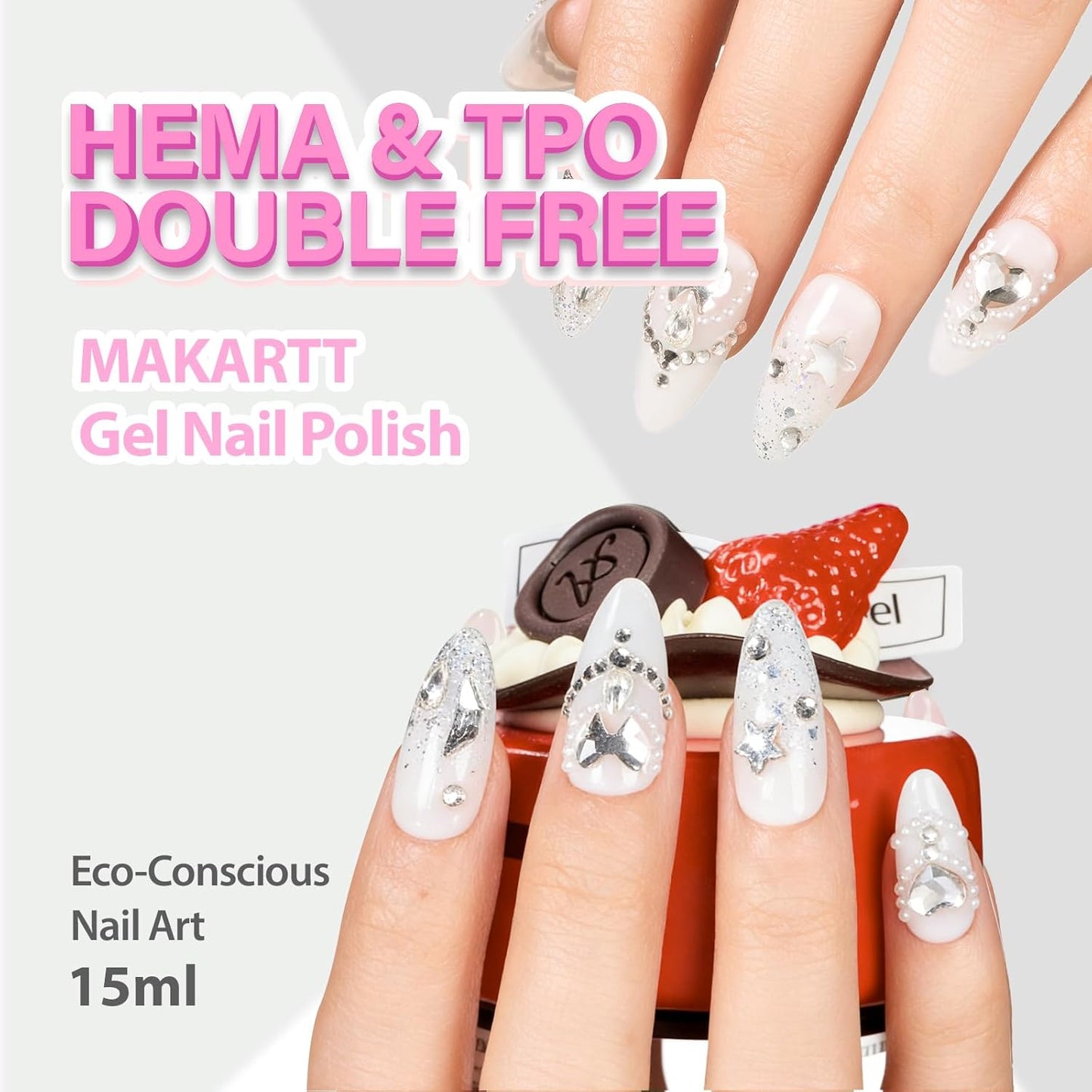 Milky White Gel Nail Polish - Hema-Free Neutral Jelly | 15ML Soak Off UV LED for DIY Home Manicure
