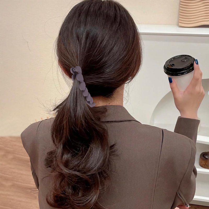 Banana Clip Hair Clips for Thin Hair - Matte Volumizing Hold | 4pcs Wave Shape Accessories