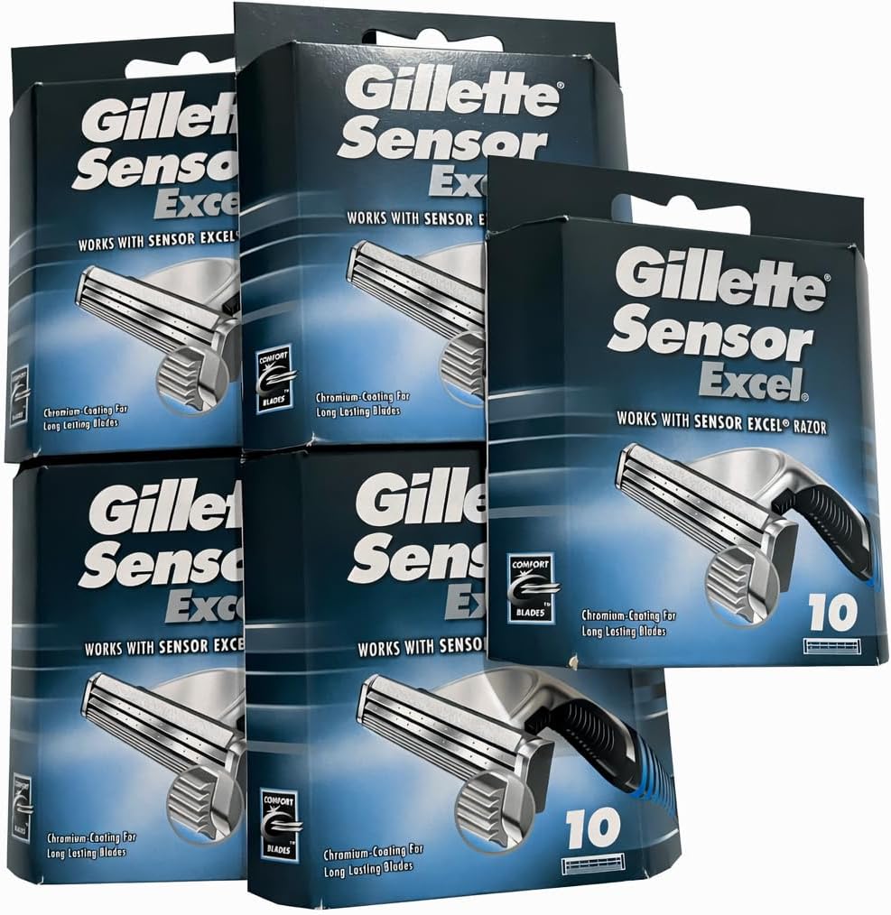 Gillette Sensor Excel Razor Blades - 50 Count | Precision Comfort Shaving