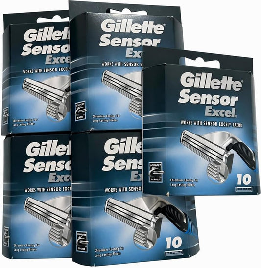Gillette Sensor Excel Razor Blades - 50 Count | Precision Comfort Shaving