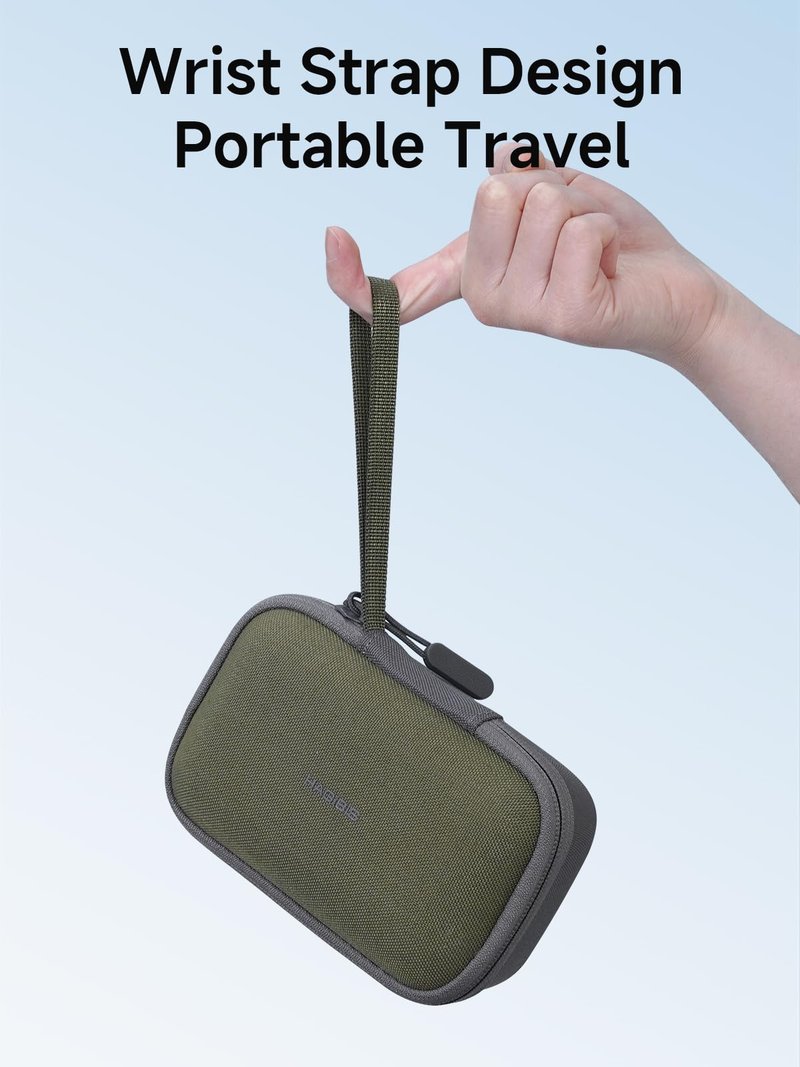 Hagibis Mouse Storage Case, Electronic Organizer Travel Bag, Portable Carry Case for Wireless Mouse Cable Charger Power Bank Hardshell (Green)