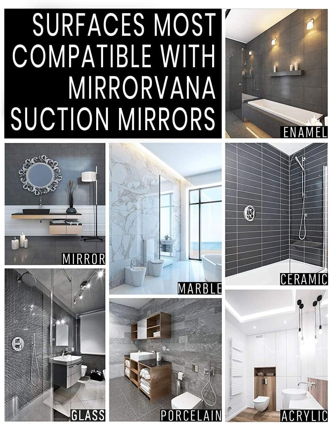 Fogless Shower Mirror for Shaving - Upgraded Suction, Dual Anti-Fog Design, Shatterproof Surface | 8" x 7" Chrome