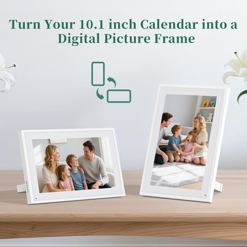 Digital Calendar,10.1 Inch Smart Electronic Calendar Family Planner,IPS HD Touch Screen Home Interactive with WiFi App Control,AI Meal Schedule, Duty Chart,Achievement Rewards-Share Photos,Videos and Sound Reminder,Gifts for Women Men Mom Dad,Desk Calenda