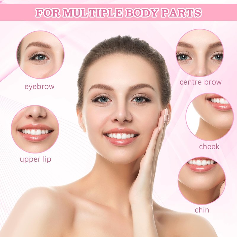 Leelosp 600 Pcs Waxing Kit Includes 400 Wax Paper Cloth Eyebrow Strips and 200 Wooden Smooth Applicator Sticks for Body Skin Hair Removal(Pink)