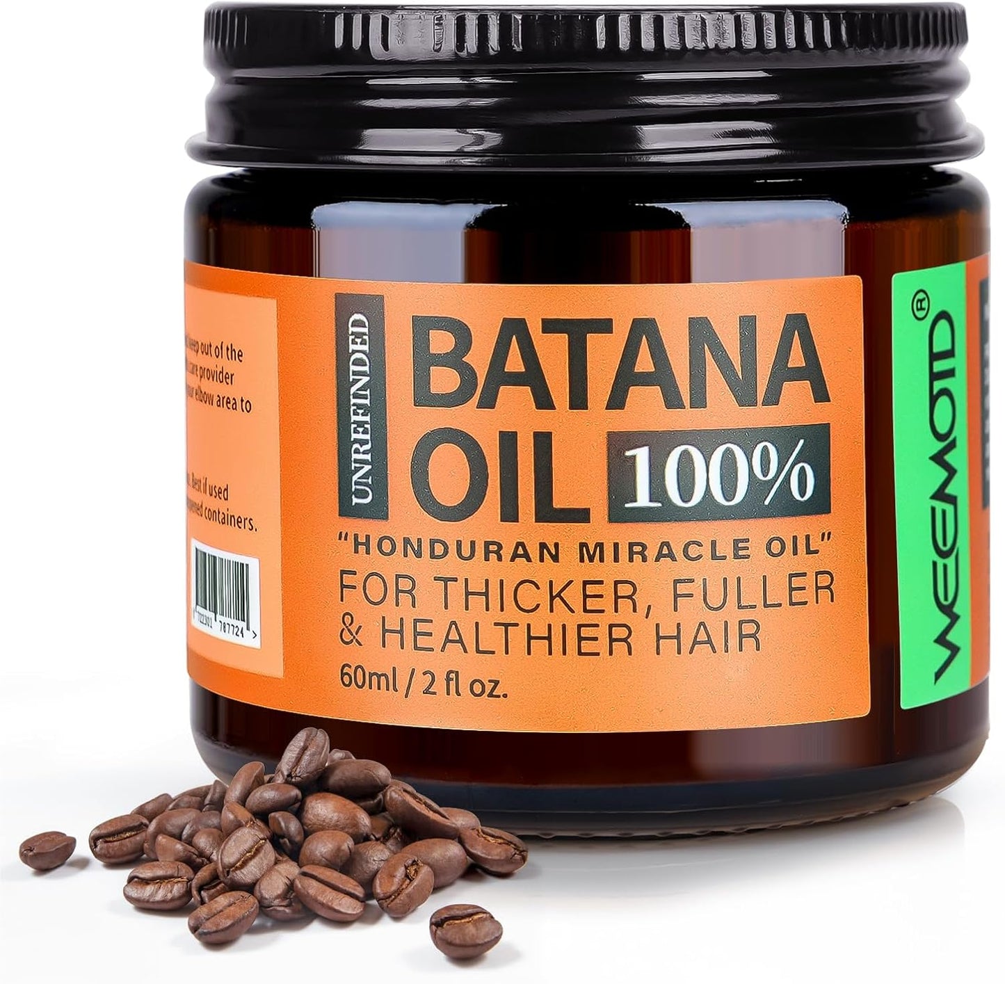 Unrefined Batana Oil for Hair Growth - Organic Hair Mask with Natural Ingredients | 2 fl oz Espresso Coffee