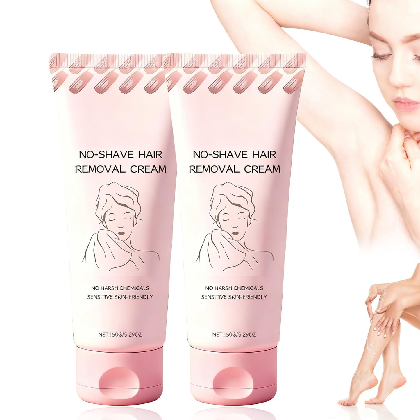 2PCS Hair Removal Cream No Shave Hair Removal Cream Fast and Gentle, Suitable for Sensitive Skin, Moisturizes and Nurtures
