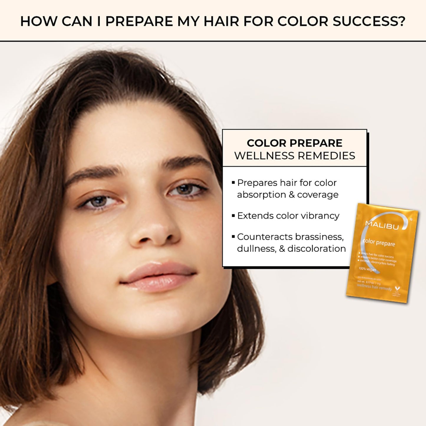 Malibu C Color Prepare Wellness Hair Remedy - Extends Hair Color Vibrancy & Counteracts Discoloration, Dullness & Brassiness - Made with a Blend of Antioxidants (12 Packets)