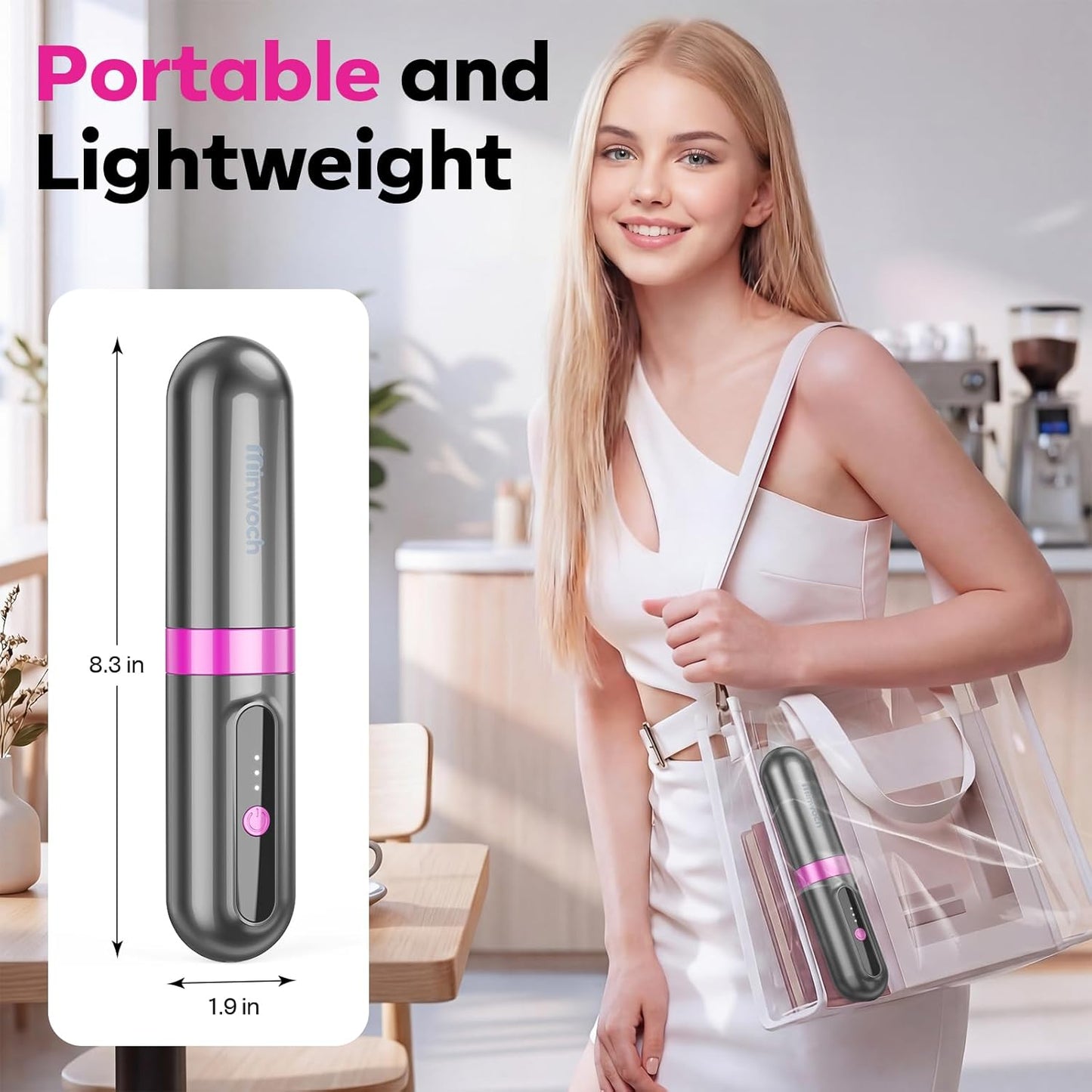 Cordless Hair Straightener Brush - Ionic Anti-Frizz, Fast Heating, 3 Heat Levels | Portable Travel Tool for Women