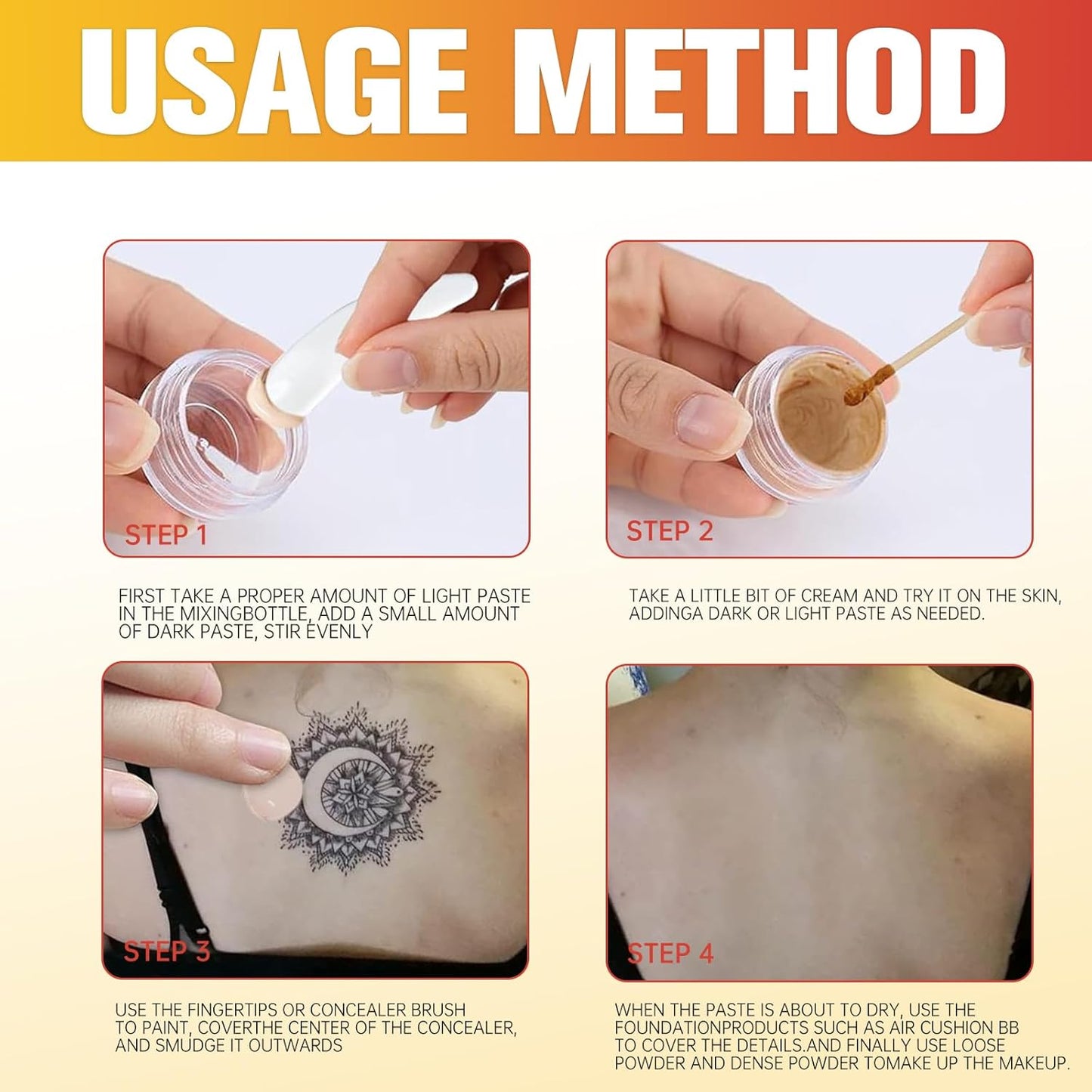 Tattoo Cover Up Makeup - Waterproof Full Coverage Foundation for Scars & Birthmarks | Natural Skin Tone Match, 0.68oz