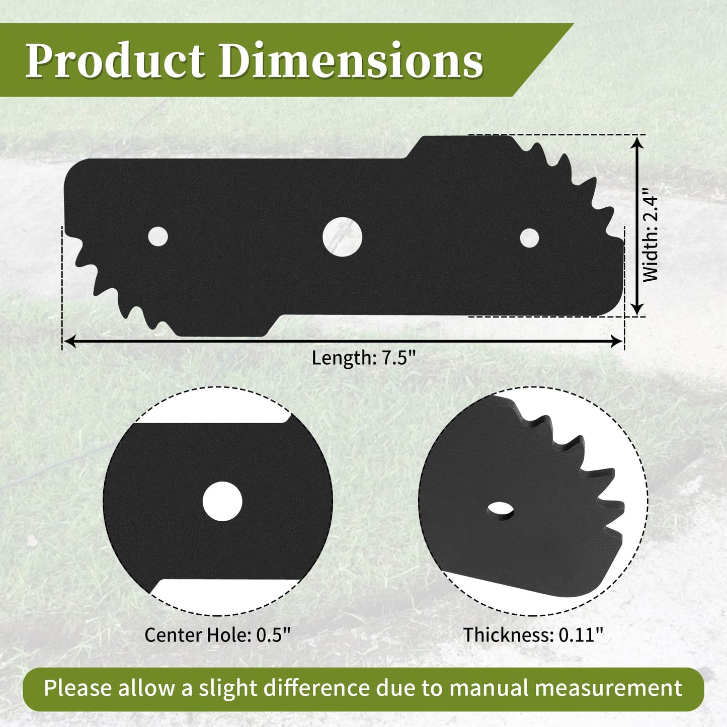 Replacement 243801-02 Edger Blade Compatible with EH1000 Type 5 12 AMP Lawn Edger, 7-3/4" x 2-3/4" Lawn Edger Blade Compatible with LE750 Edge Hog Edger - Replaces 243801-00, 243797-00, 40-519, 2 Pack