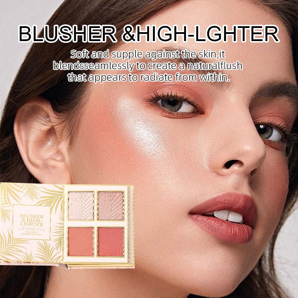 Wenrny Foldable All in One Makeup Palette,20 Color Book Syles Makeup Palette Set with 12 Color Eyeshadow,4-color Highlighter & Blush and 4 Colors Lipstick,All-in-One Face Highlighter Pallet