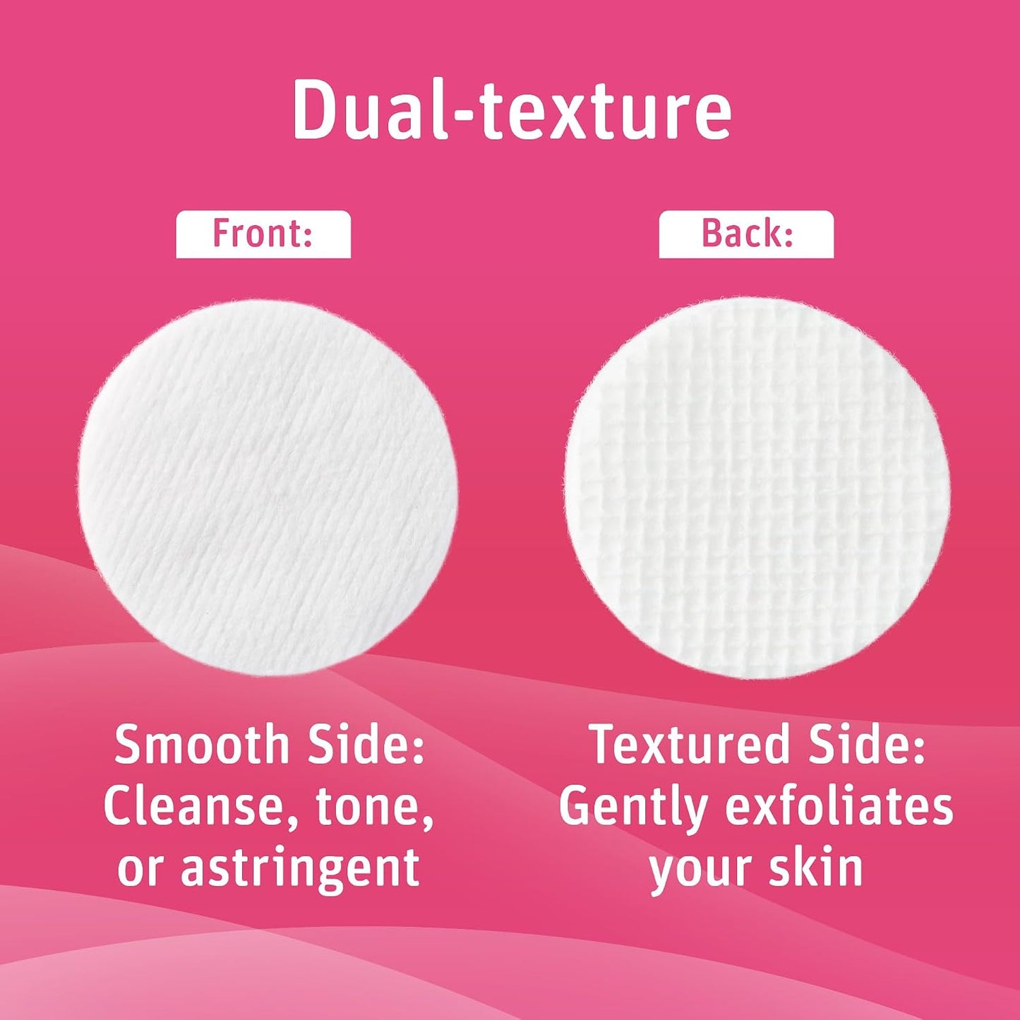Hypoallergenic Exfoliating Cotton Rounds - Dual Textured Pads | 80 Count (Pack of 6)